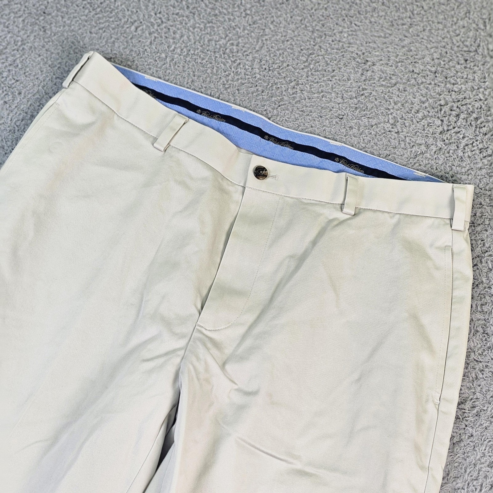 Brooks Brothers Clark Fit Advantage Chino Pants Mens 35x34 Beige Lightweight
